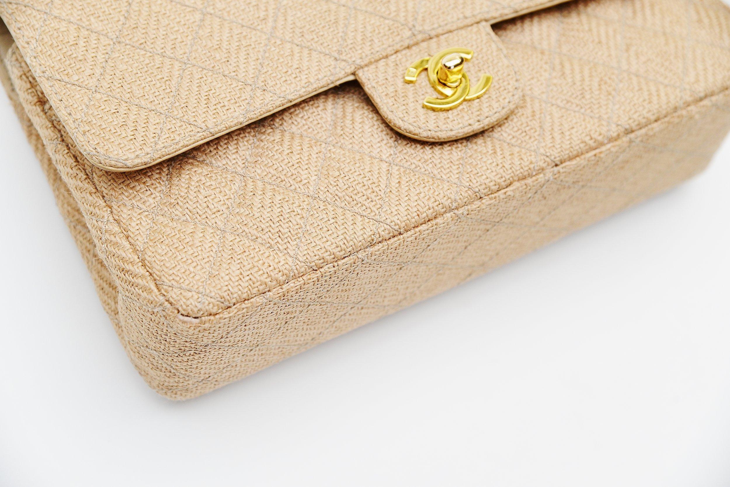 beige and gold bag