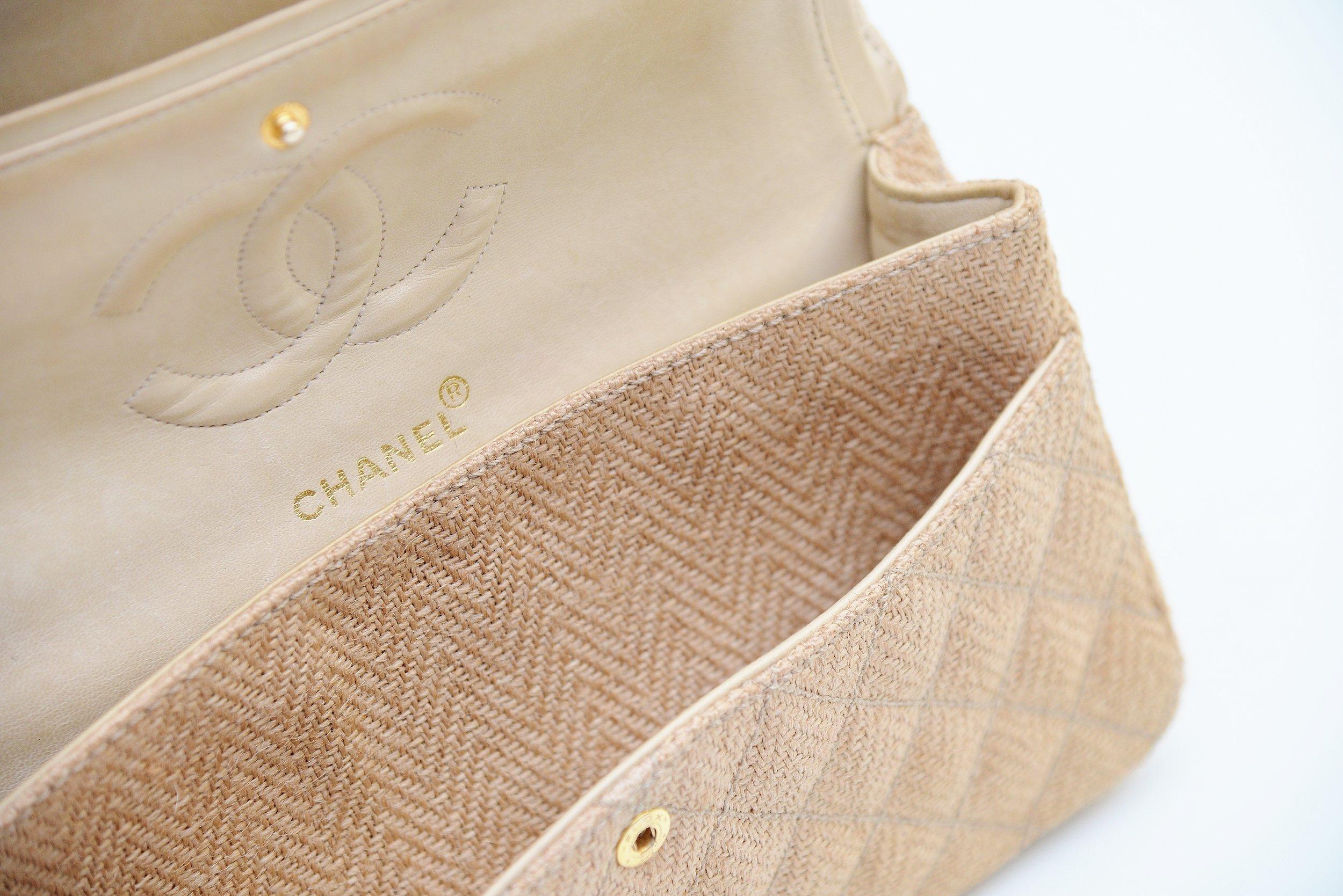 Chanel Classic Double Flap Bag Sisal Beige Gold Hardware  2