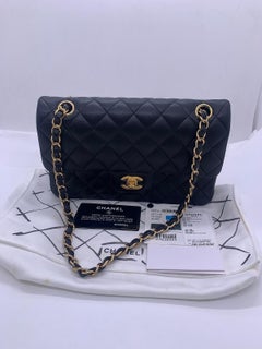 Chanel Classic Double Flap Bag Small Gold Chain Shoulder Bag Black Italy