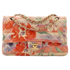 Chanel Classic Double Flap Bag Tropical Flower Print Quilted Lambskin Medium