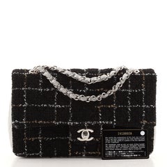 Chanel Classic Double Flap Bag Tweed and Quilted Lambskin Medium