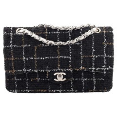 Chanel Classic Double Flap Bag Tweed and Quilted Lambskin Medium