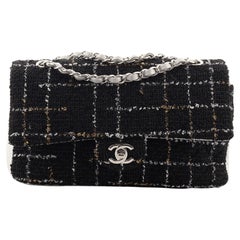 Chanel Classic Double Flap Bag Tweed and Quilted Lambskin Medium