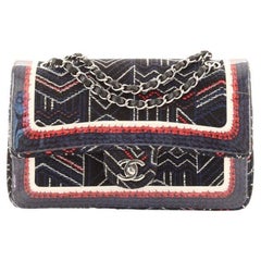 Chanel Classic Double Flap Bag Tweed and Silicone Medium