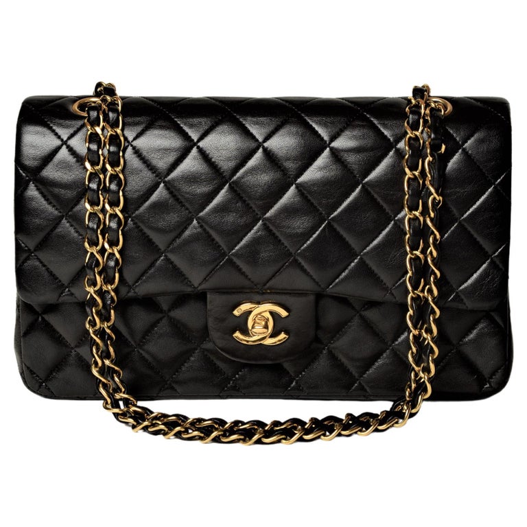Chanel Classic Double Flap FULL-SET Black Quilted Lambskin Bag at 1stDibs