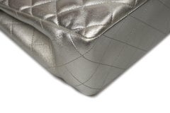 Chanel Classic Double Flap Jumbo Metallic Silver