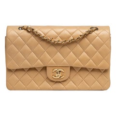 Chanel Classic Double Flap Medium Beige Lambskin