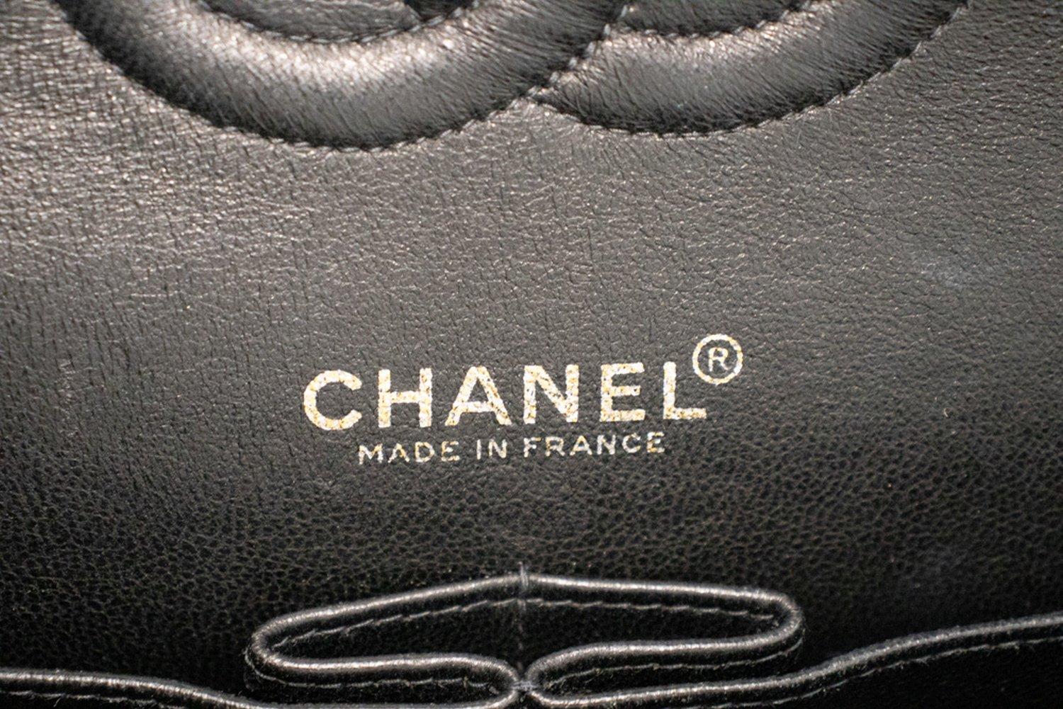CHANEL Classic Double Flap Medium Chain Shoulder Bag Black Caviar 12