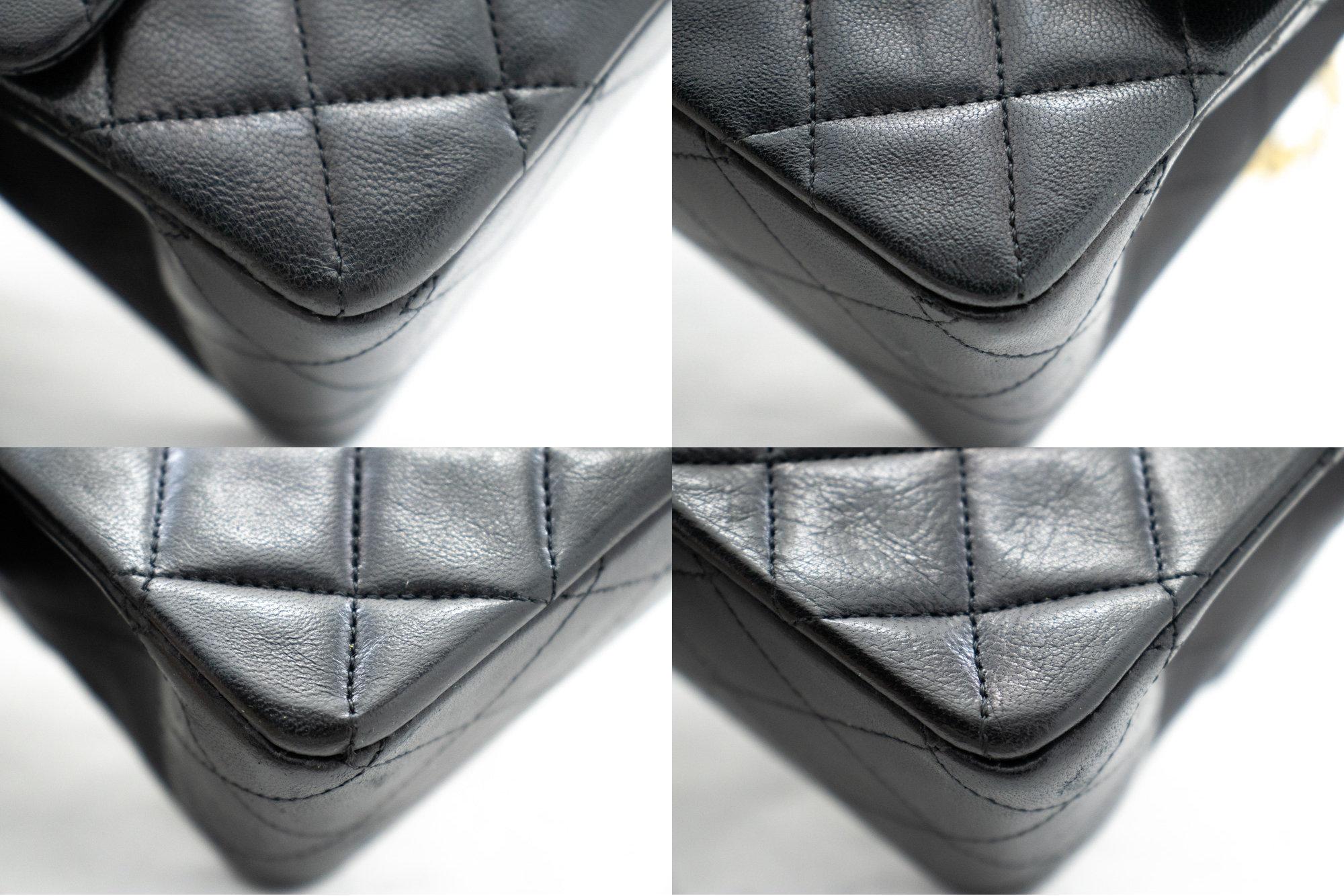 CHANEL Classic Double Flap Medium Chain Shoulder Bag Black Lamb 2