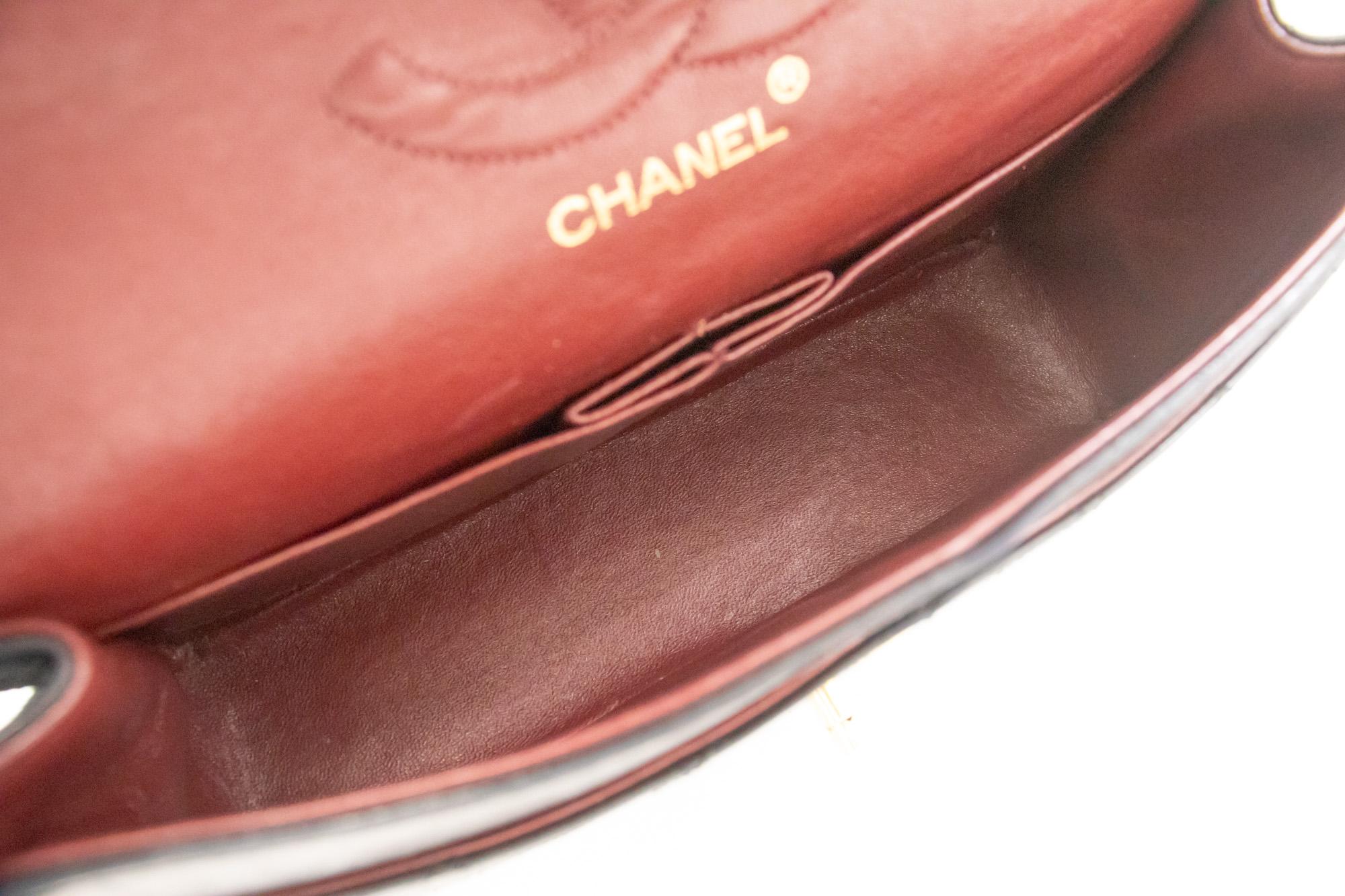 CHANEL Classic Double Flap Medium Chain Shoulder Bag Black Lamb 5