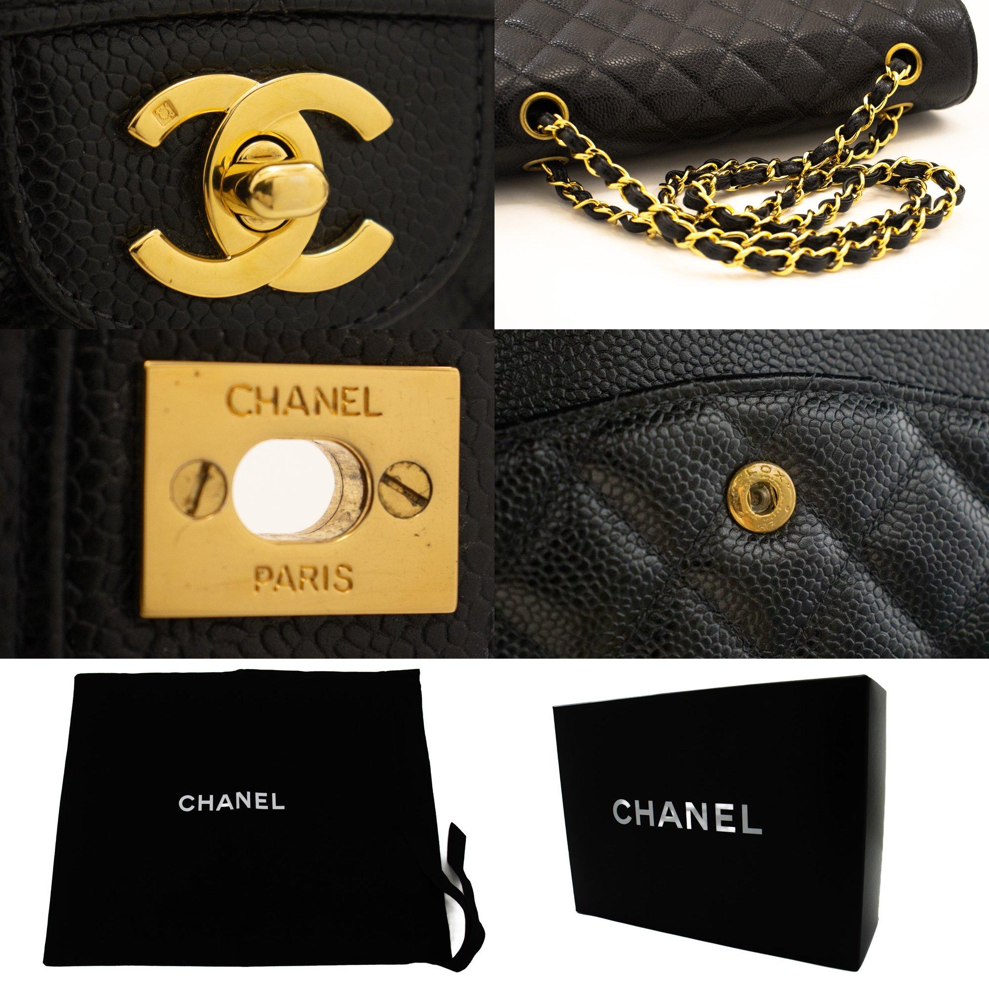 CHANEL Classic Double Flap Medium Chain Shoulder Bag Black Quilted 3