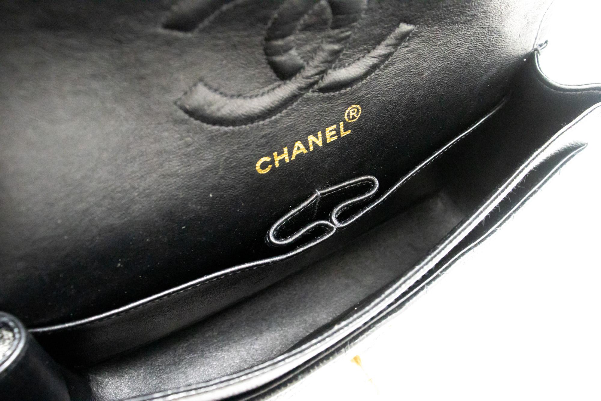 CHANEL Classic Double Flap Medium Chain Shoulder Bag Black Quilted 5