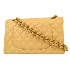 Chanel Classic Double Flap Medium Shoulder Bag Beige Caviar
