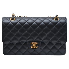 CHANEL Classic Double Flap Medium Shoulder Bag Black Caviar BRAND NEW With T GHW
