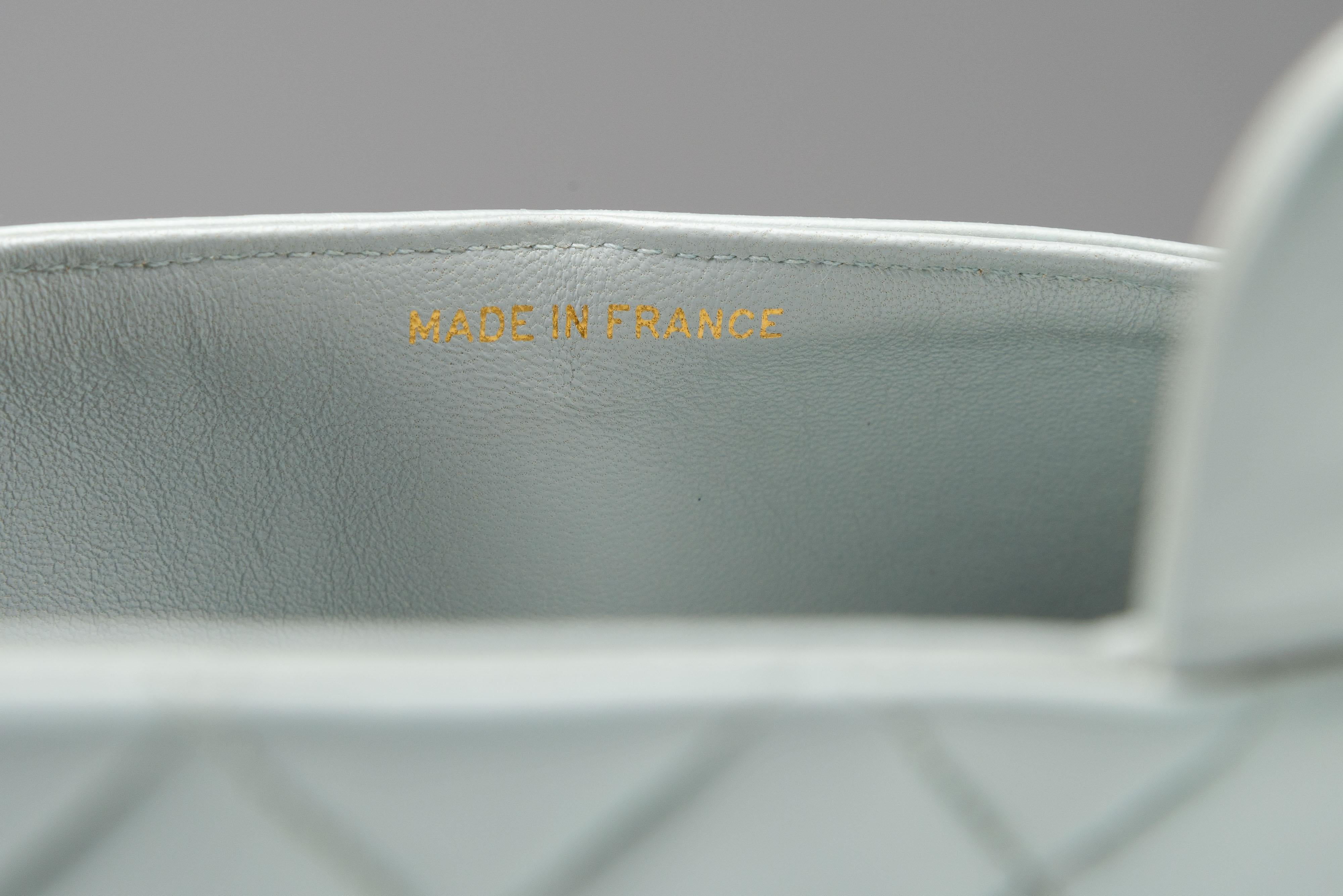 Chanel Classic Double Flap Small Baby Blue 24k GHW Rare 10