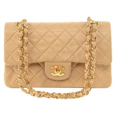 Chanel Classic Double Flap Small Lambskin Beige Gold Hardware