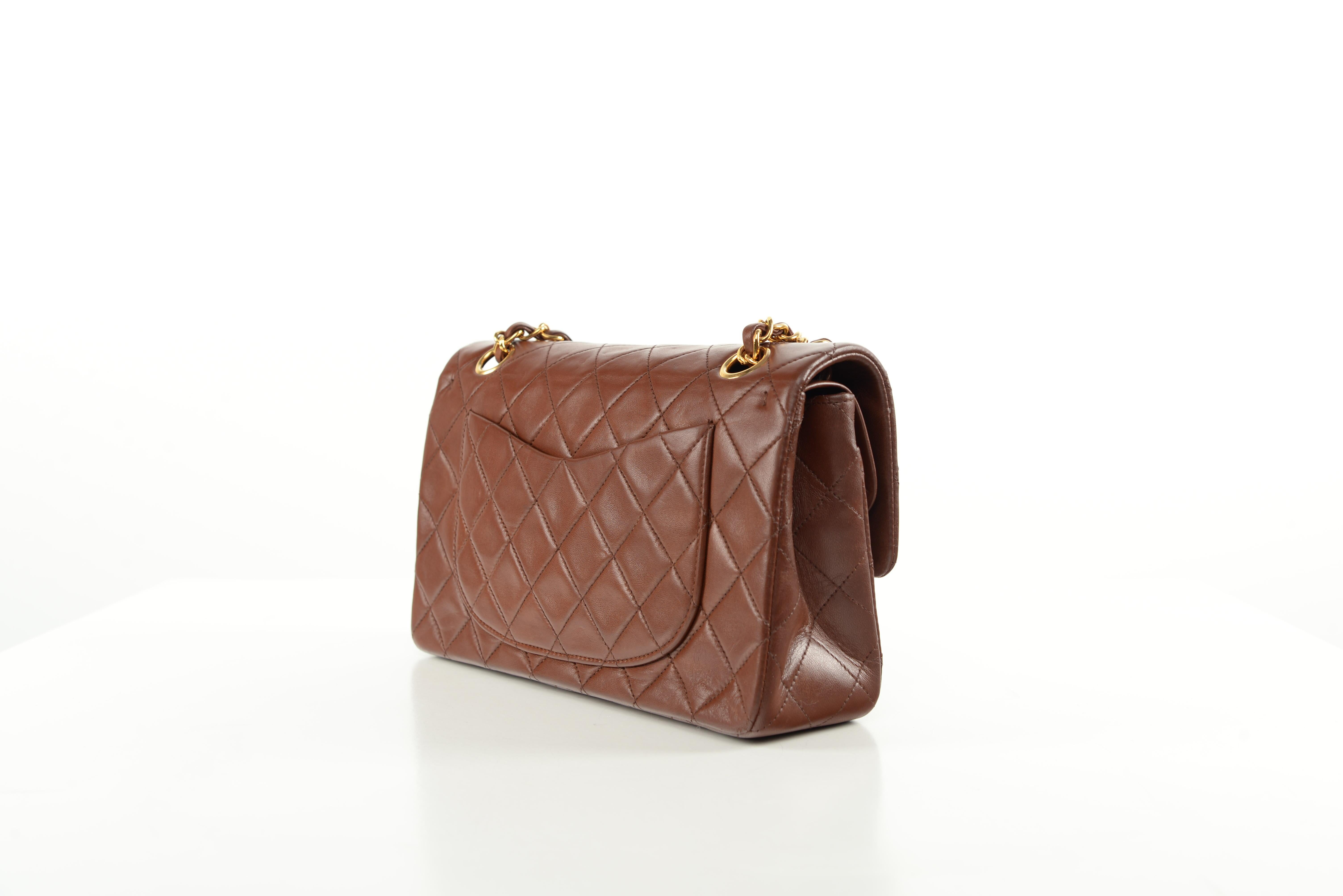 Chanel Classic Double Flap Small Lambskin RARE Chestnut Gold Hardware 2