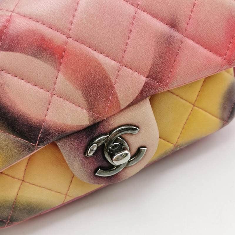 Chanel Classic Flap 2014-2015 Flower Power Lambskin Leather Mini Crossbody Bag For Sale 5