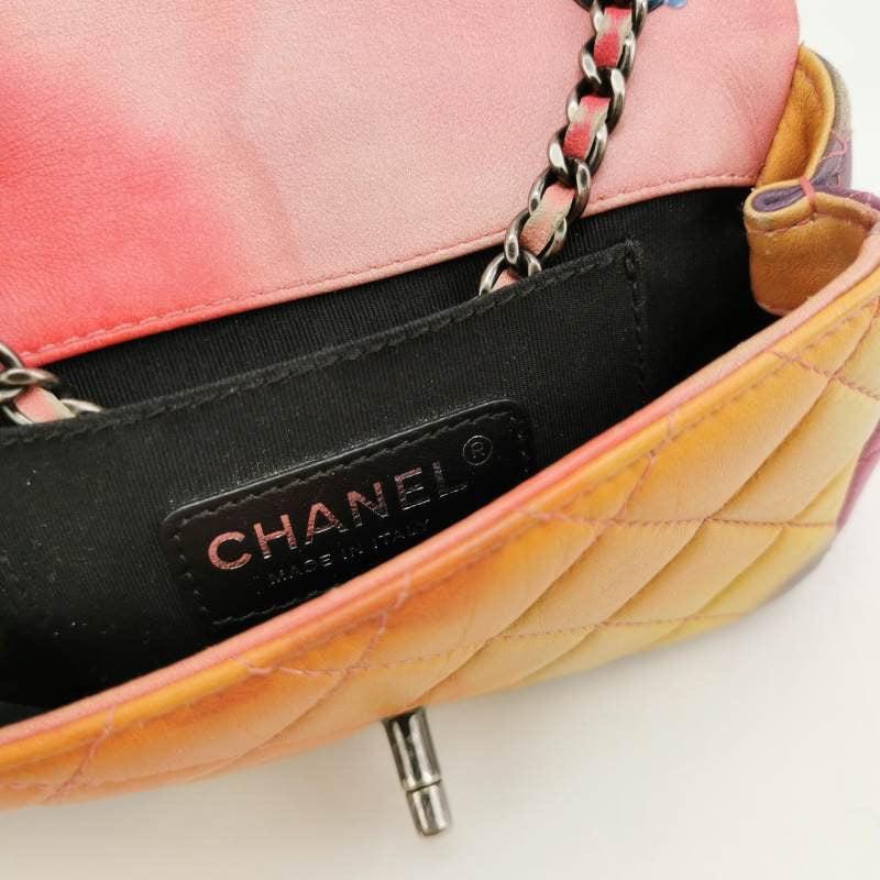 Chanel Classic Flap 2014-2015 Flower Power Lambskin Leather Mini Crossbody Bag For Sale 2