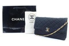 Chanel Classic Flap 221856 Black Quilted Satin Shoulder Bag