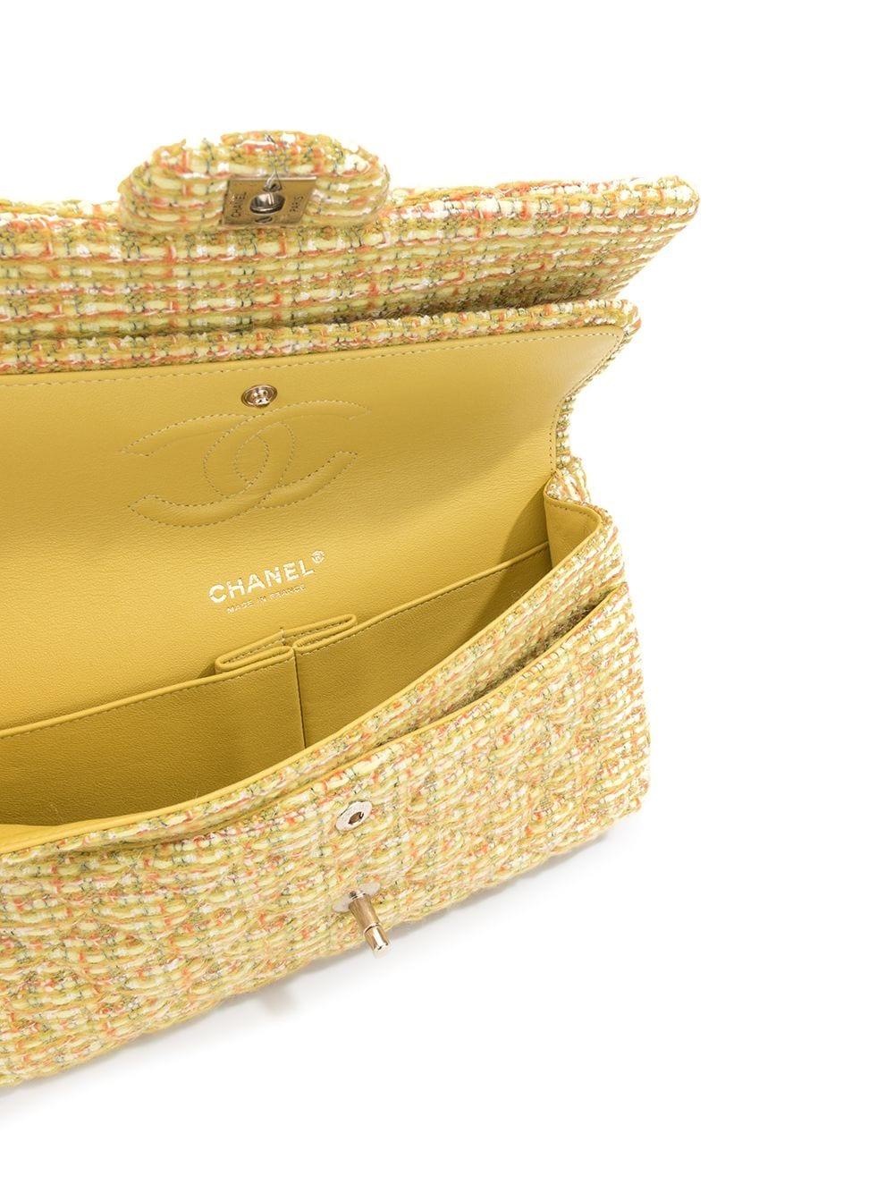 Chanel Classic Flap 2.55 Reissue Fall 2014 Yellow Tweed Shoulder Bag For Sale 4