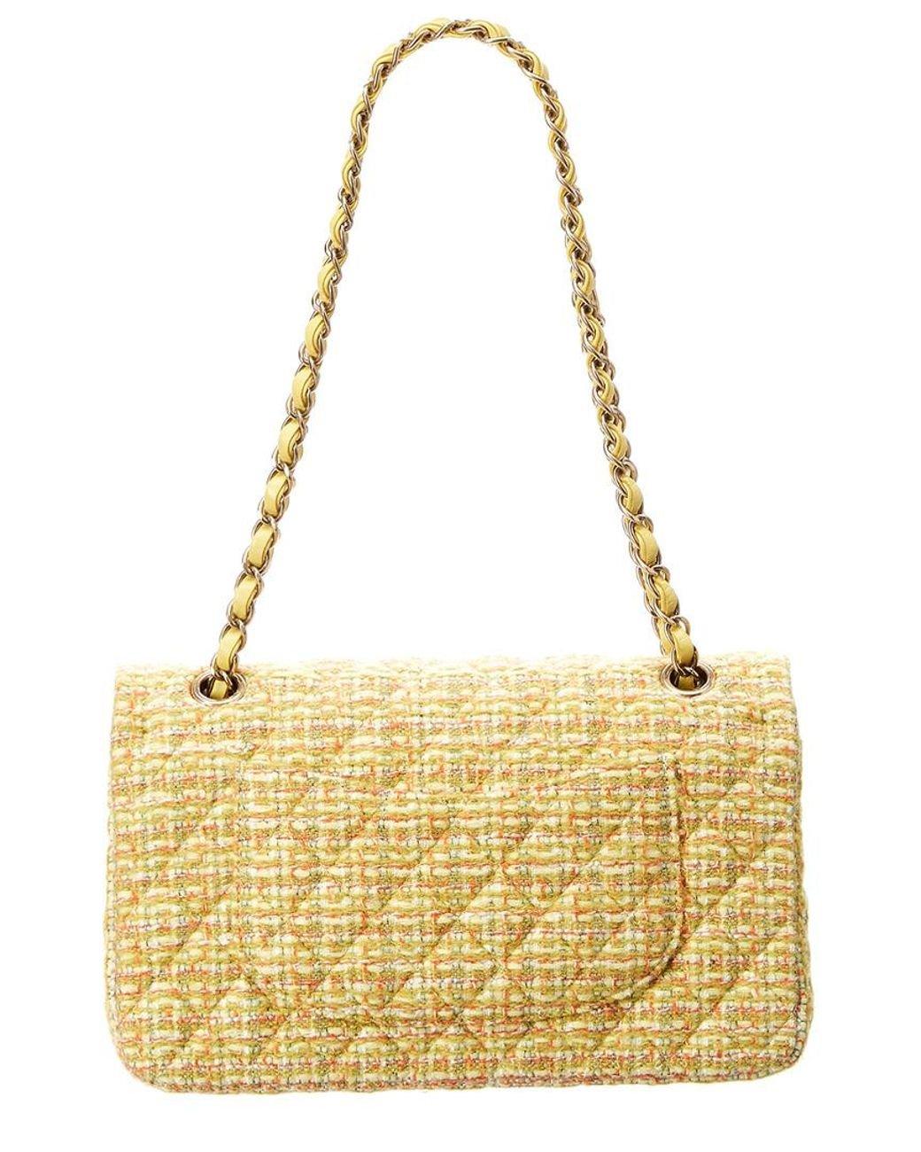 Bolso Chanel Classic Flap 2.55 Reissue Otoño 2014 Amarillo Tweed en venta 1