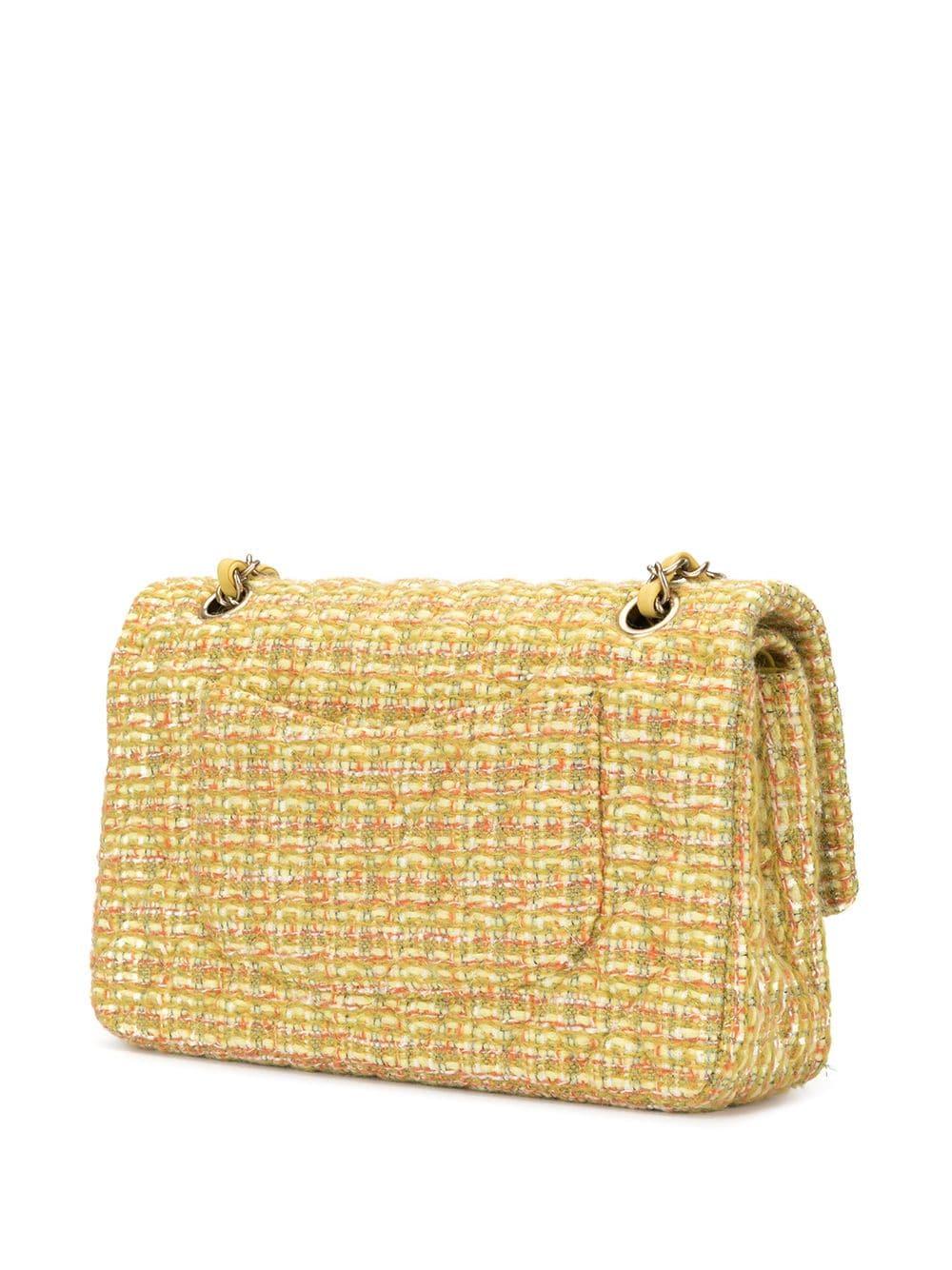 Chanel Classic Flap 2.55 Reissue Fall 2014 Yellow Tweed Shoulder Bag For Sale 3