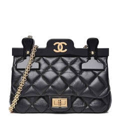 Chanel Blue Quilted Jersey Fabric 2.55 Reissue Double Flap Bag at 1stDibs