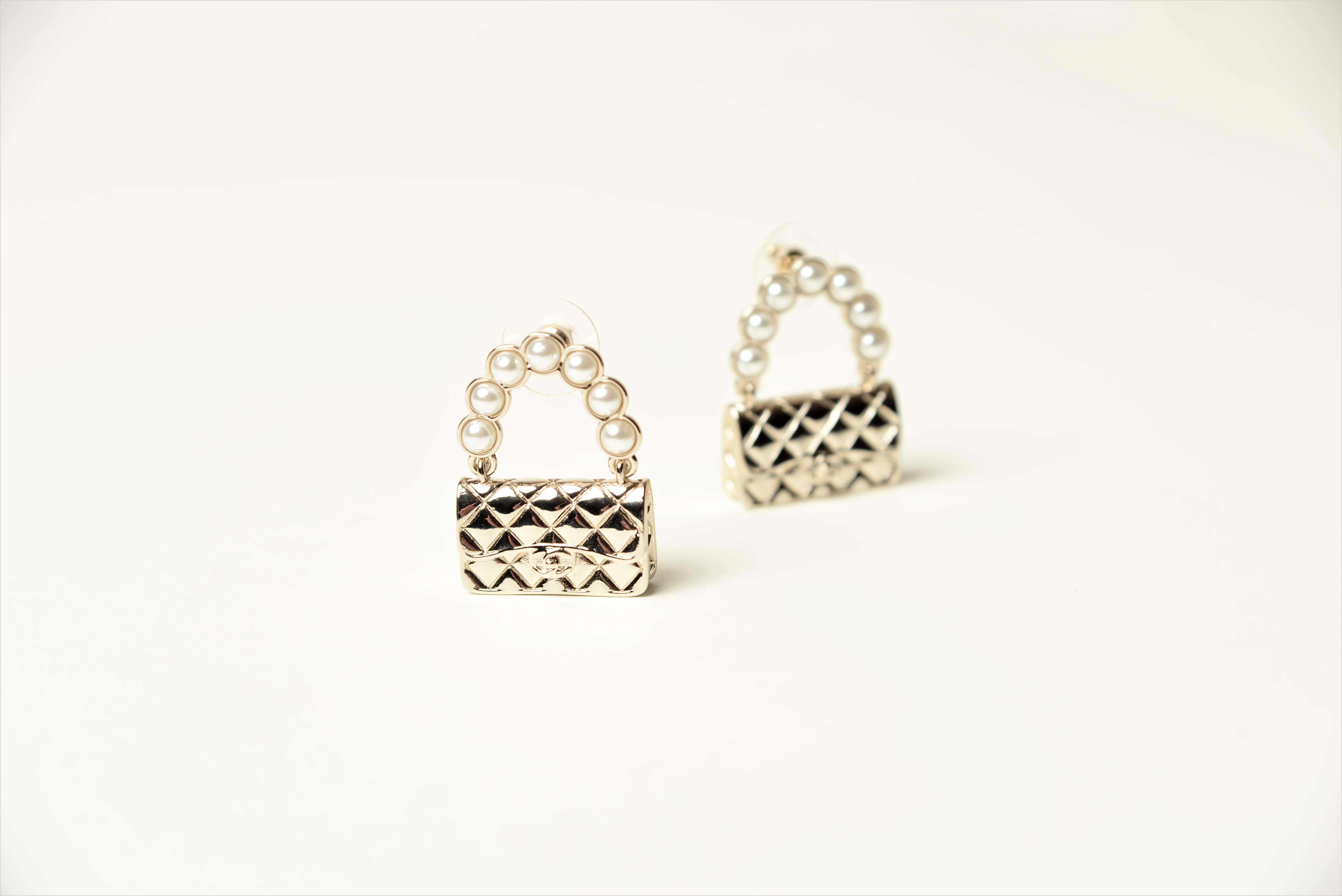 chanel handbag earrings