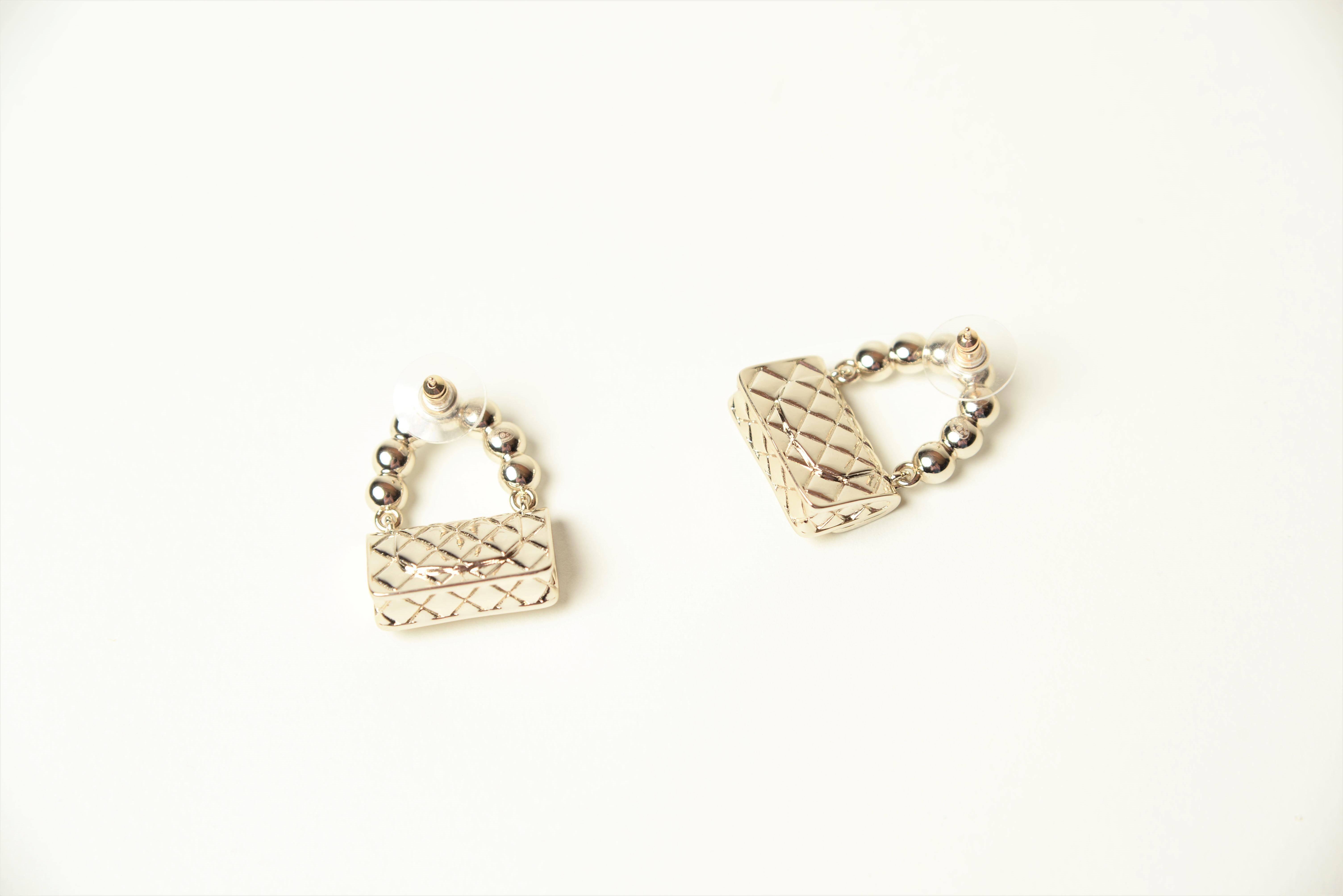 chanel purse earrings