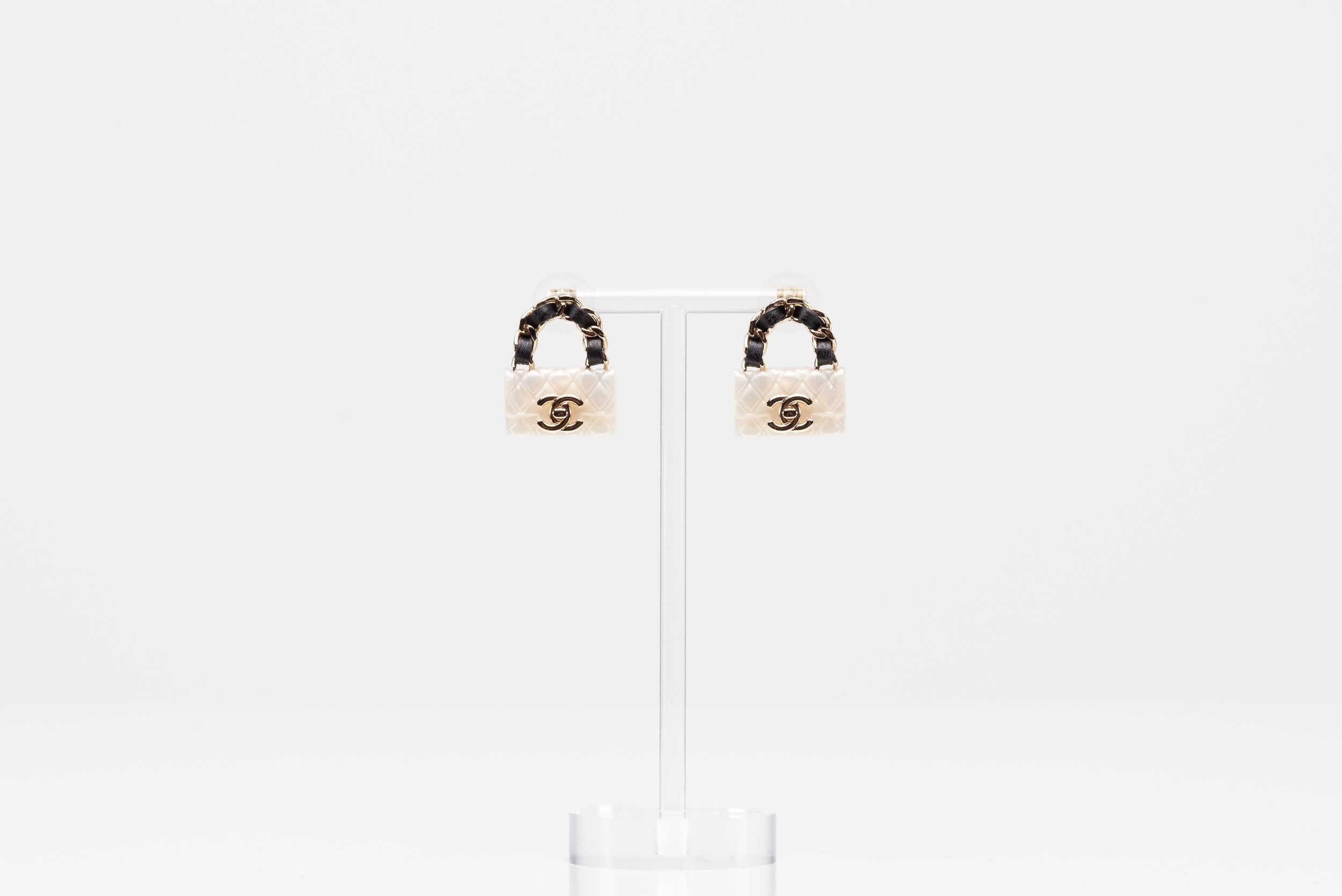 chanel bag earrings