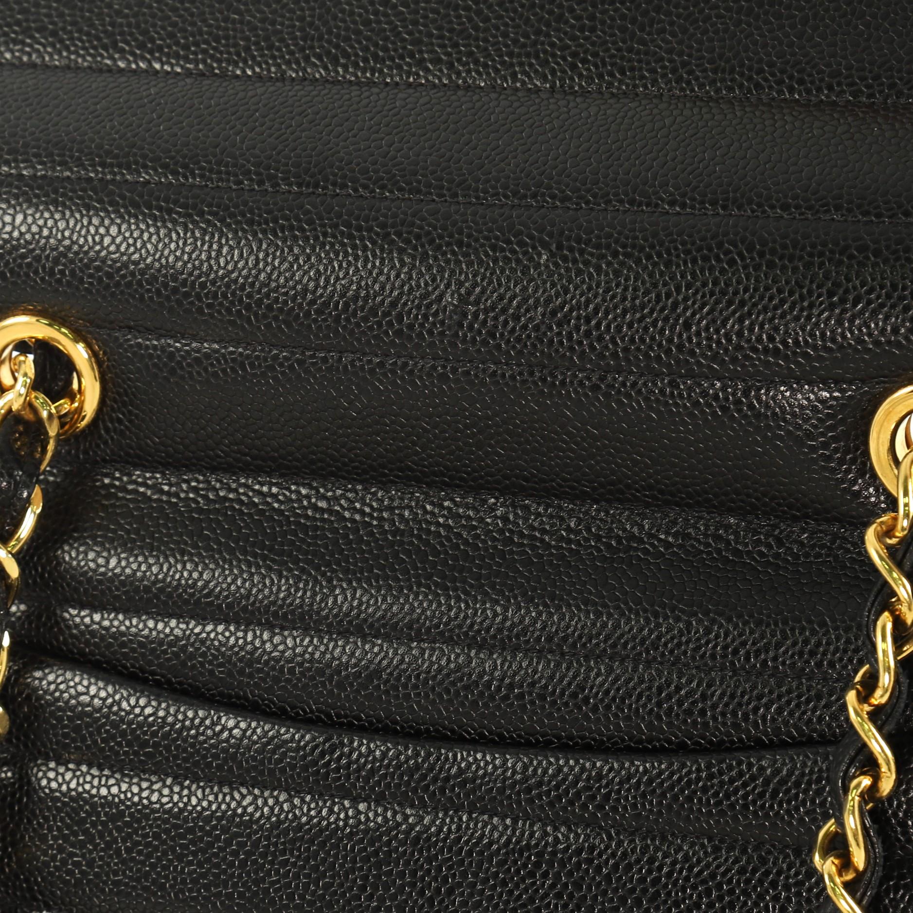 Chanel Classic Flap Bag Horizontal Quilted Caviar Jumbo 1