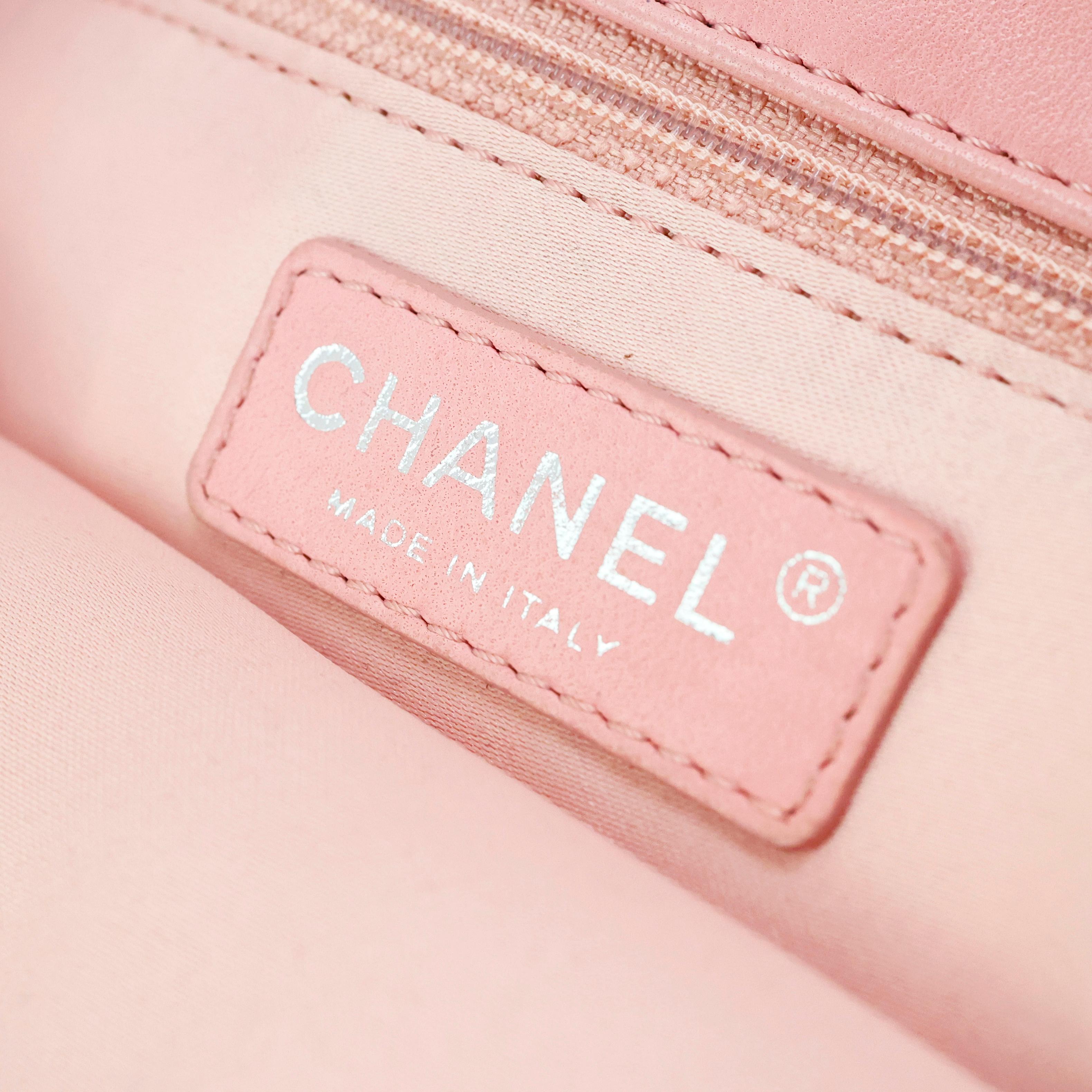Chanel Classic Flap Bag in light pink Python leather For Sale 6
