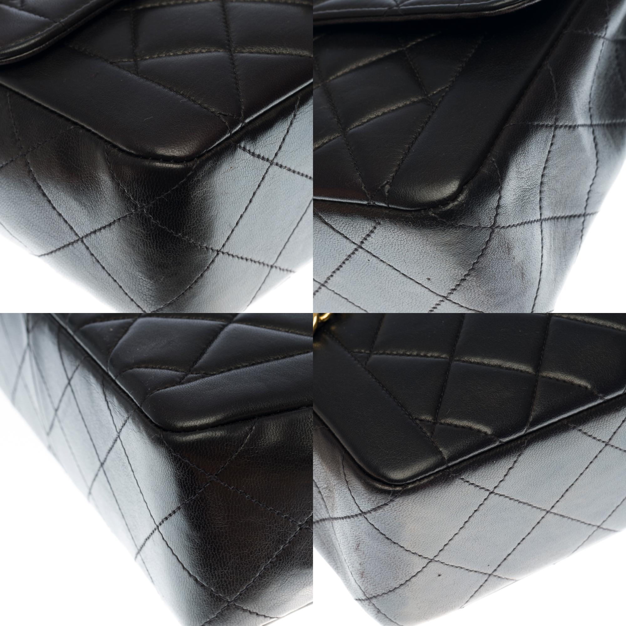 Chanel Classic Flap bag shoulder bag in black quilted lambskin and gold hardware 2