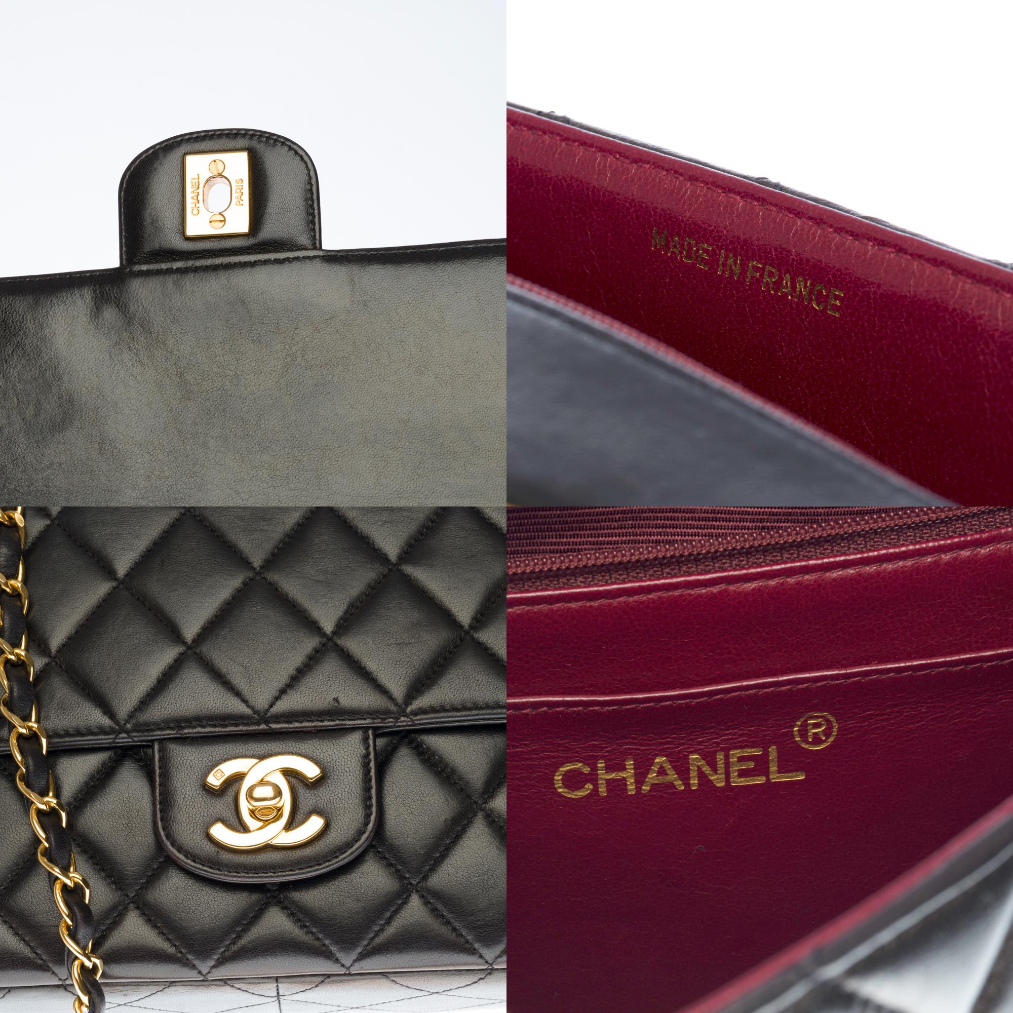 chanel black shoulder bag with gold chain