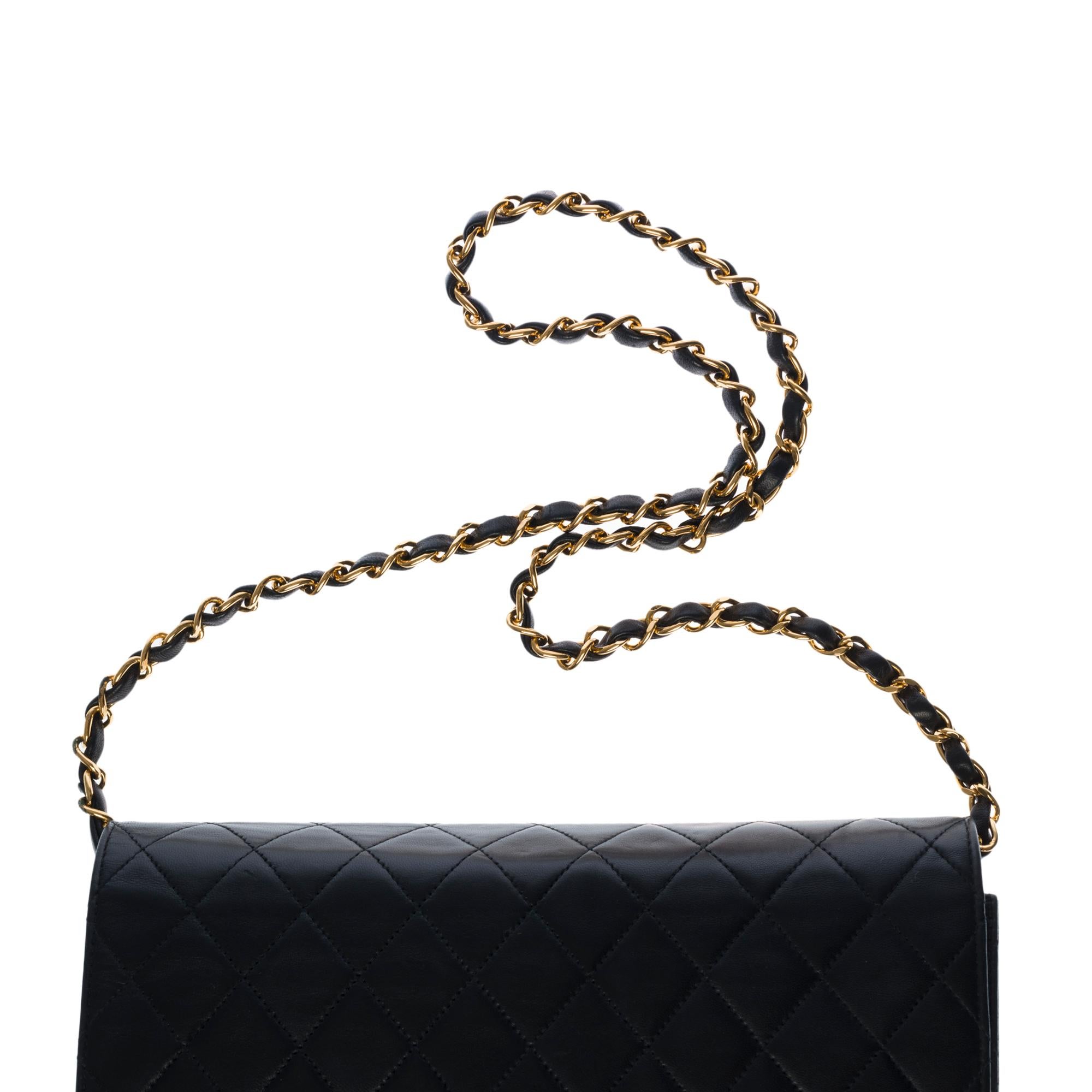 Chanel Classic Flap bag shoulder bag in black quilted lambskin and gold hardware 3