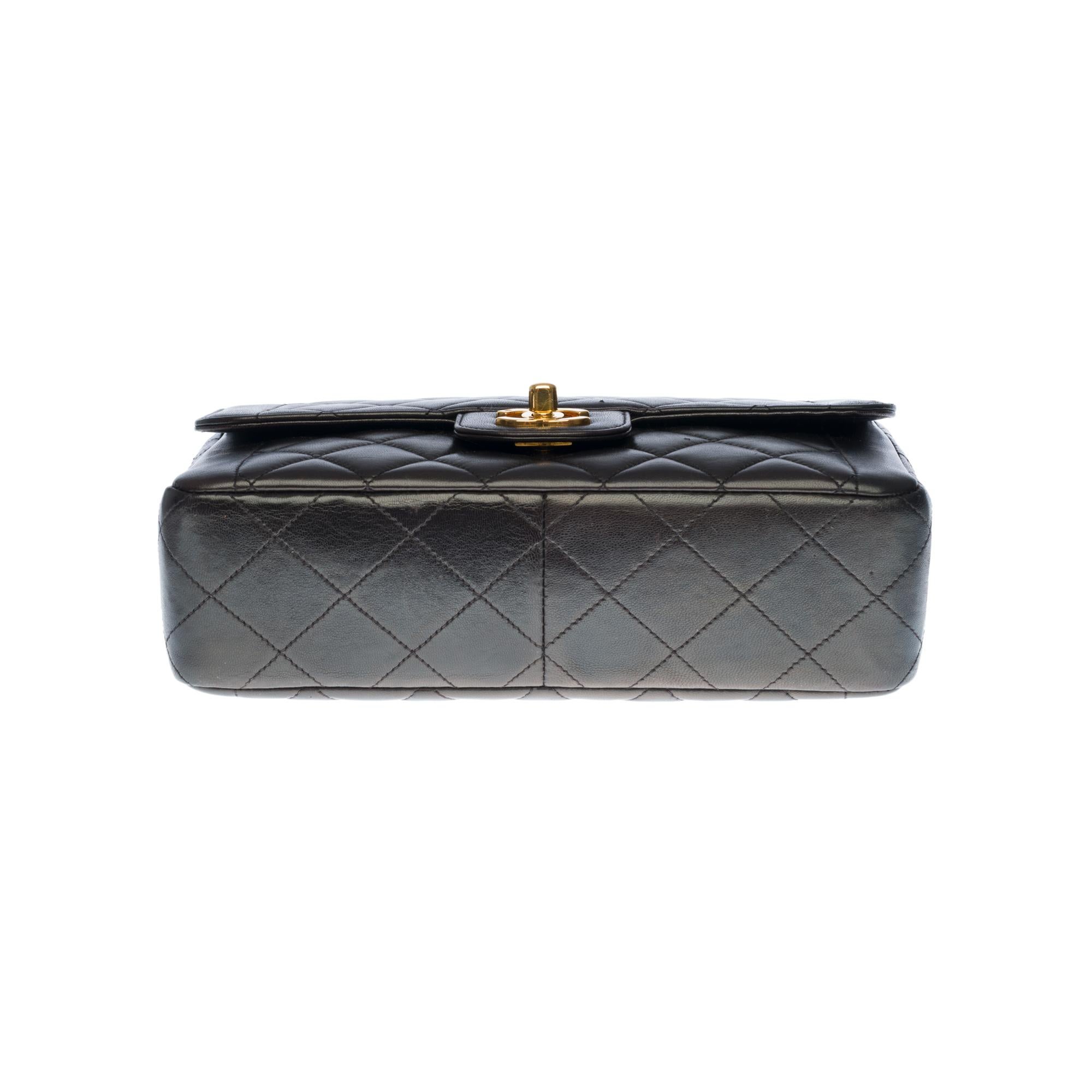 Chanel Classic Flap bag shoulder bag in black quilted lambskin and gold hardware 1