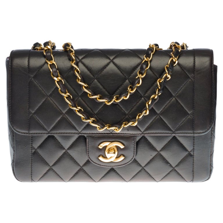 Chanel Classic Flap bag shoulder bag in black quilted lambskin and gold  hardware