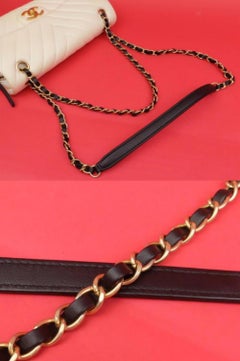 Chanel Classic Flap Bicolor Chevron 228167 Black X White Leather Cross Body Bag