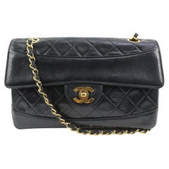 Chanel Classic Flap Black Leather Shoulder Bag 43ck31s