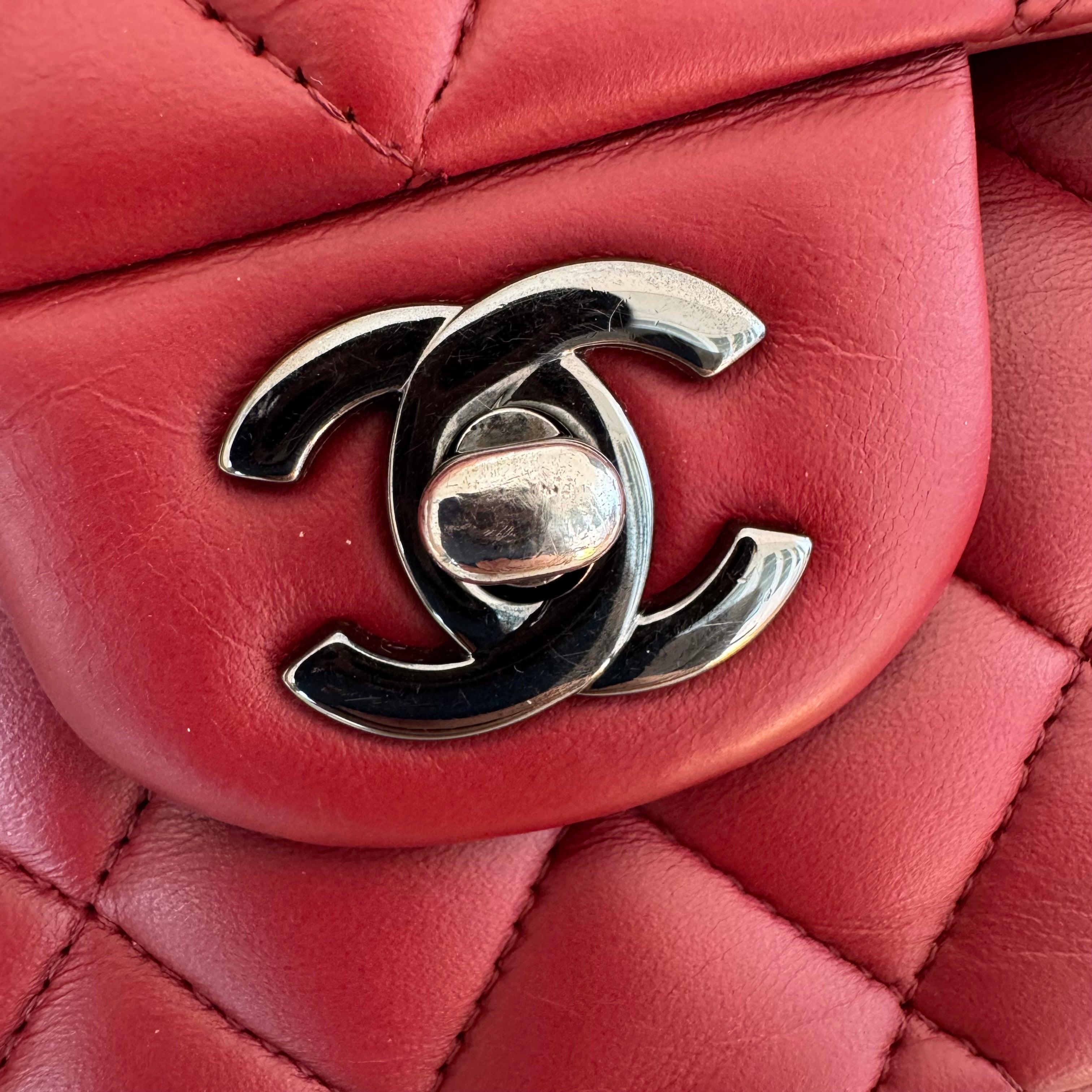 Chanel Classic Flap Burgundy Lambskin Leather Gunmetal Grey HW, 2011-2012 6