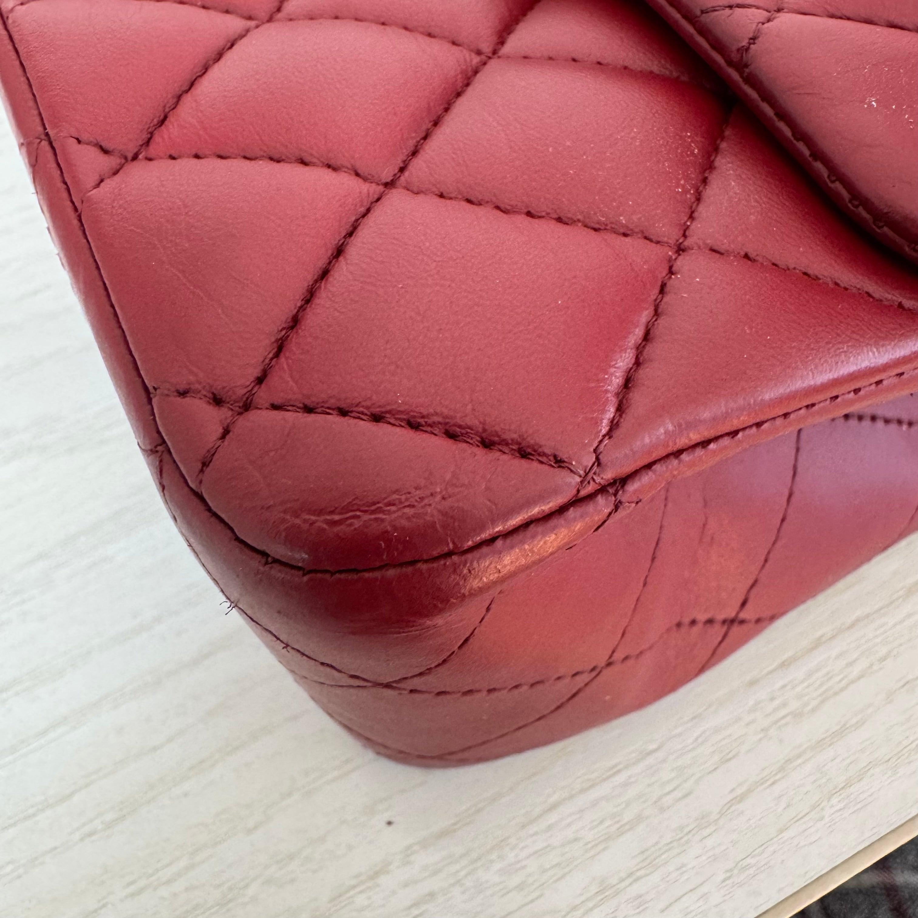 Chanel Classic Flap Burgundy Lambskin Leather Gunmetal Grey HW, 2011-2012 4