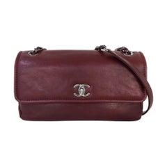 Chanel Classic Flap Burgundy Smooth Calfskin Leather Silver Hardware Chanel Classic Flap Burgundy Smooth Calfskin Leather Silver Hardware