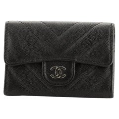 Chanel Classic Flap Card Case Chevron Caviar