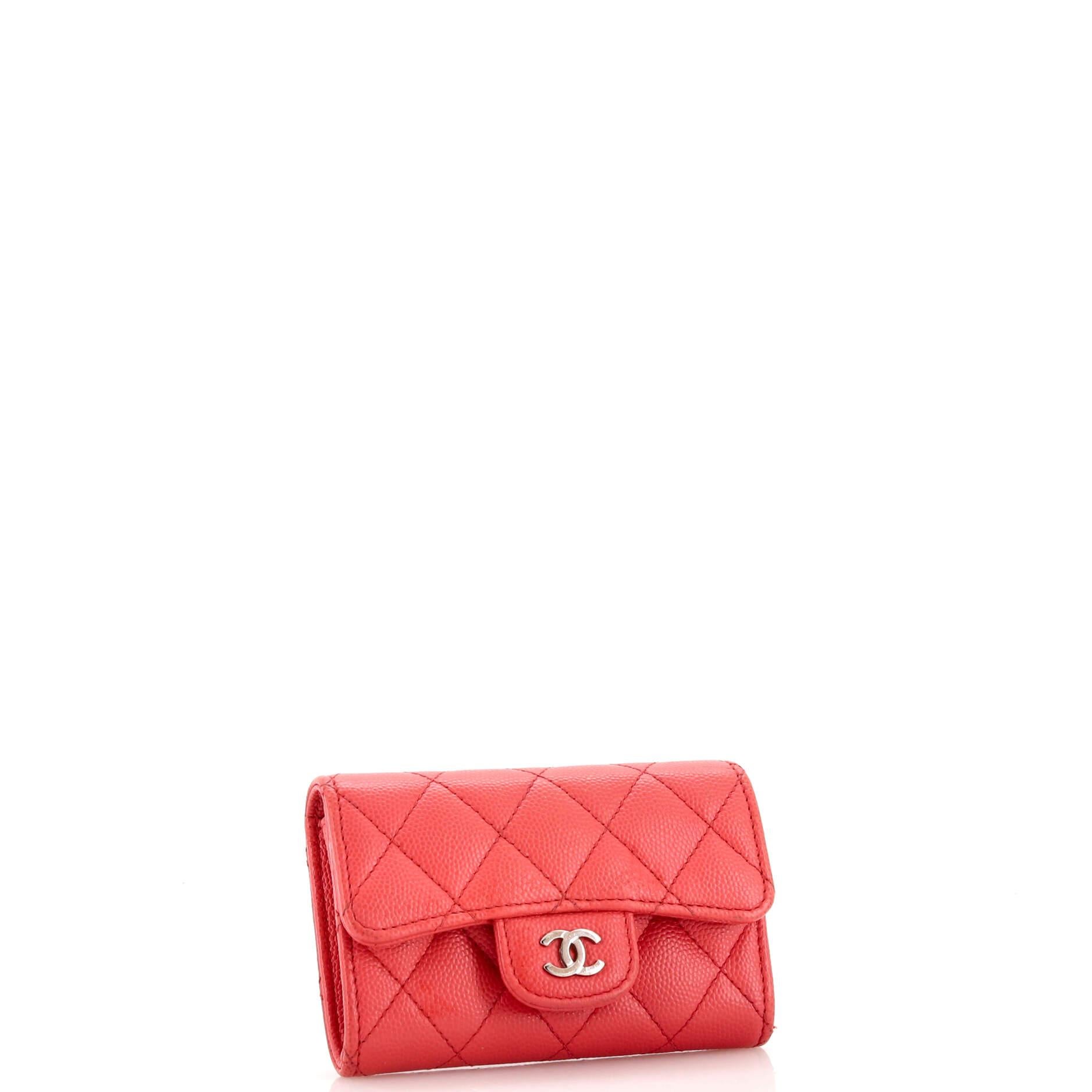 Chanel Classic Flap Card Case Quilted Caviar In Good Condition In NY, NY