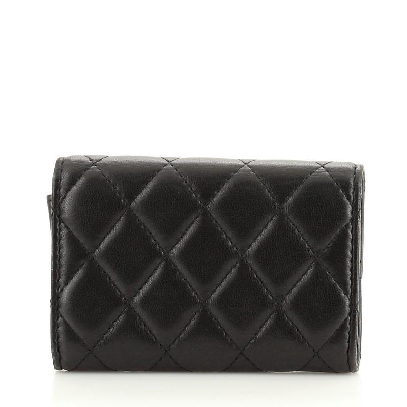Black Chanel Classic Flap Card Case Quilted Lambskin