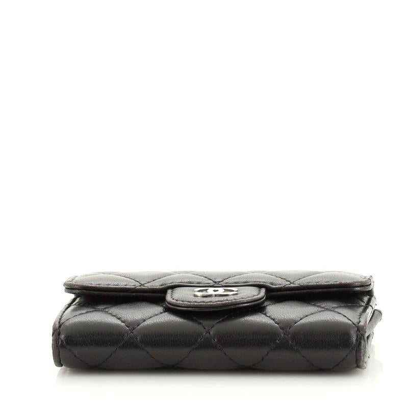 Chanel Classic Flap Card Case Quilted Lambskin In Good Condition In NY, NY
