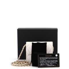 Chanel Classic Flap Card Holder on Chain Quilted Caviar Mini