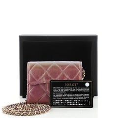 Chanel Classic Flap Card Holder on Chain Quilted Iridescent Lambskin Mini