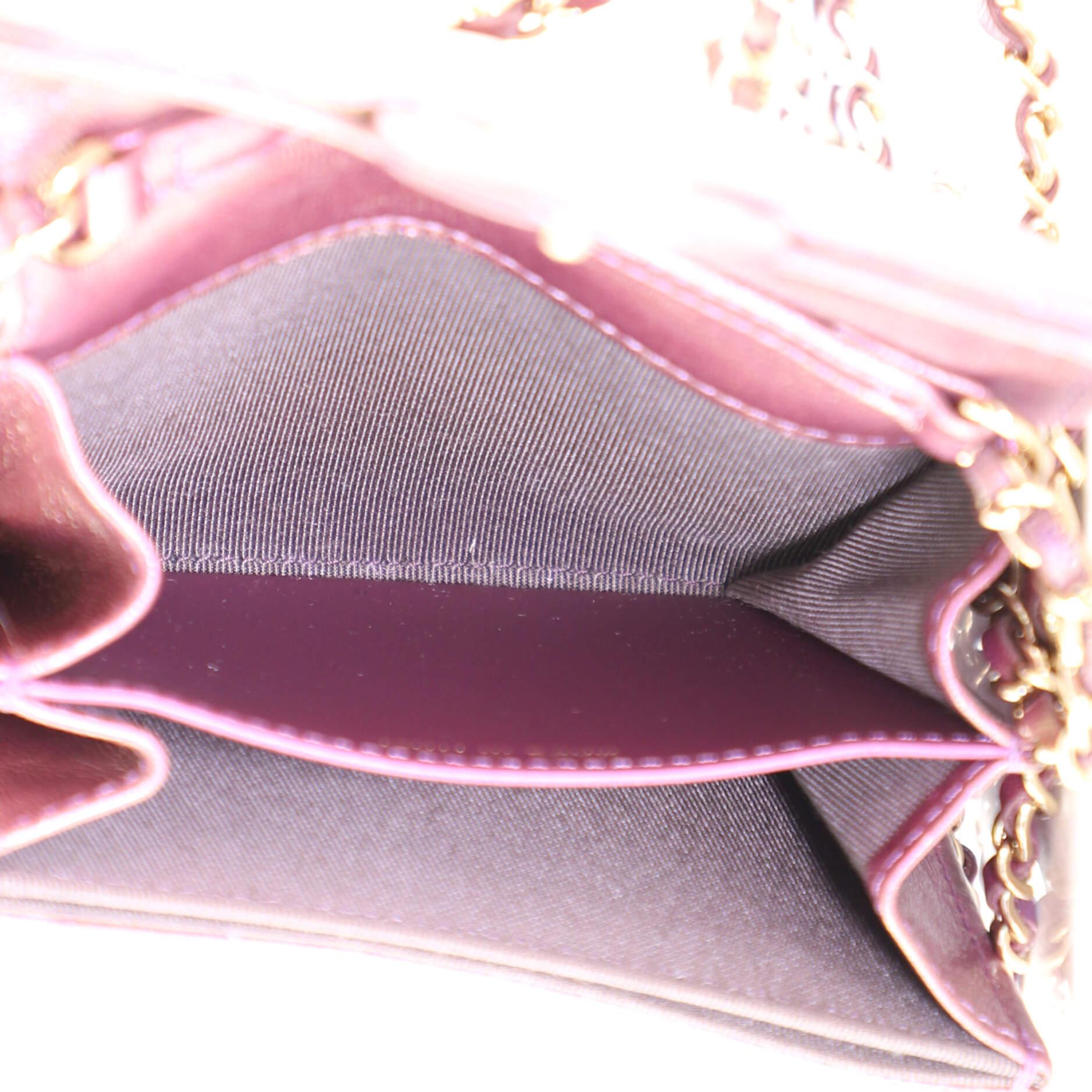 Chanel Classic Flap Card Holder on Chain Quilted Iridescent Lambskin Mini 2